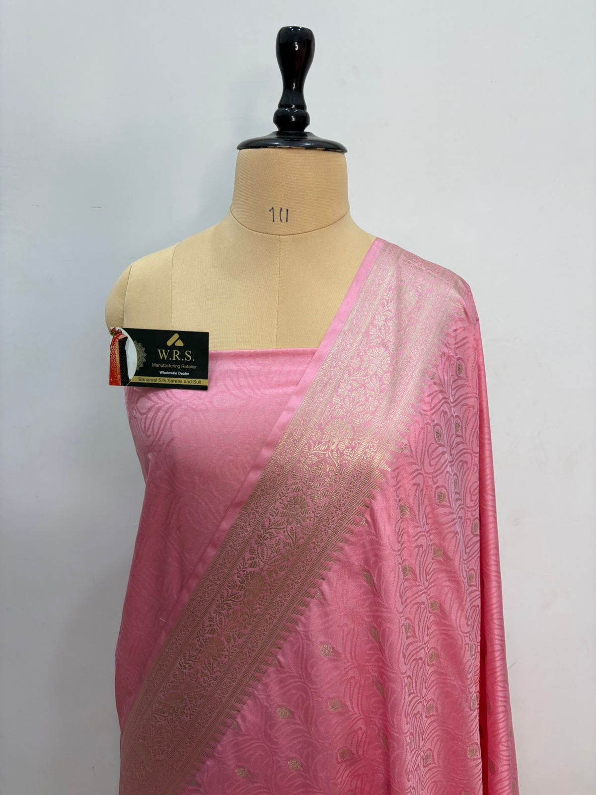 beby pink tussar banarasi silk saree water gold zari