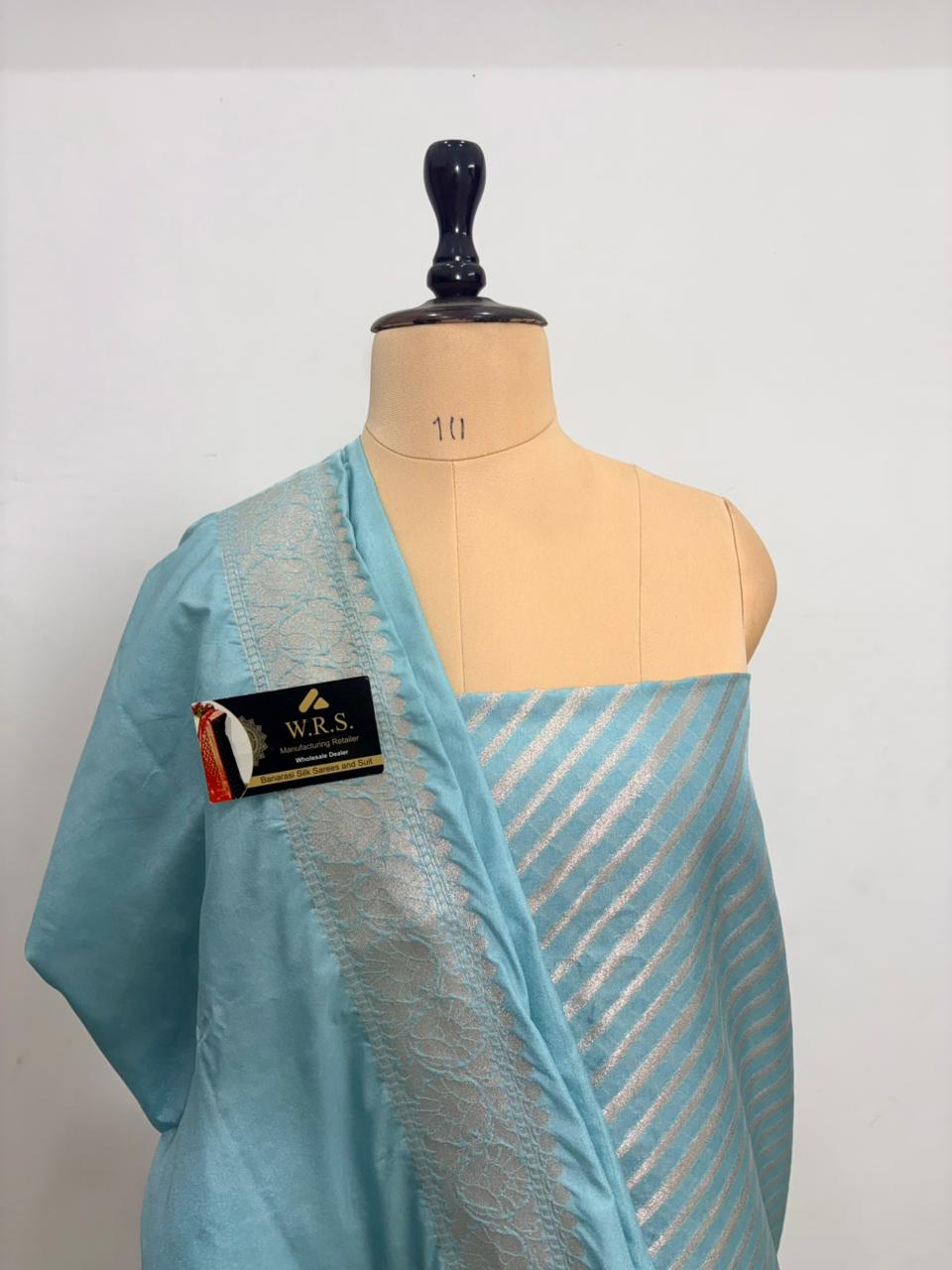 firozi katan georgette banarasi silk suit