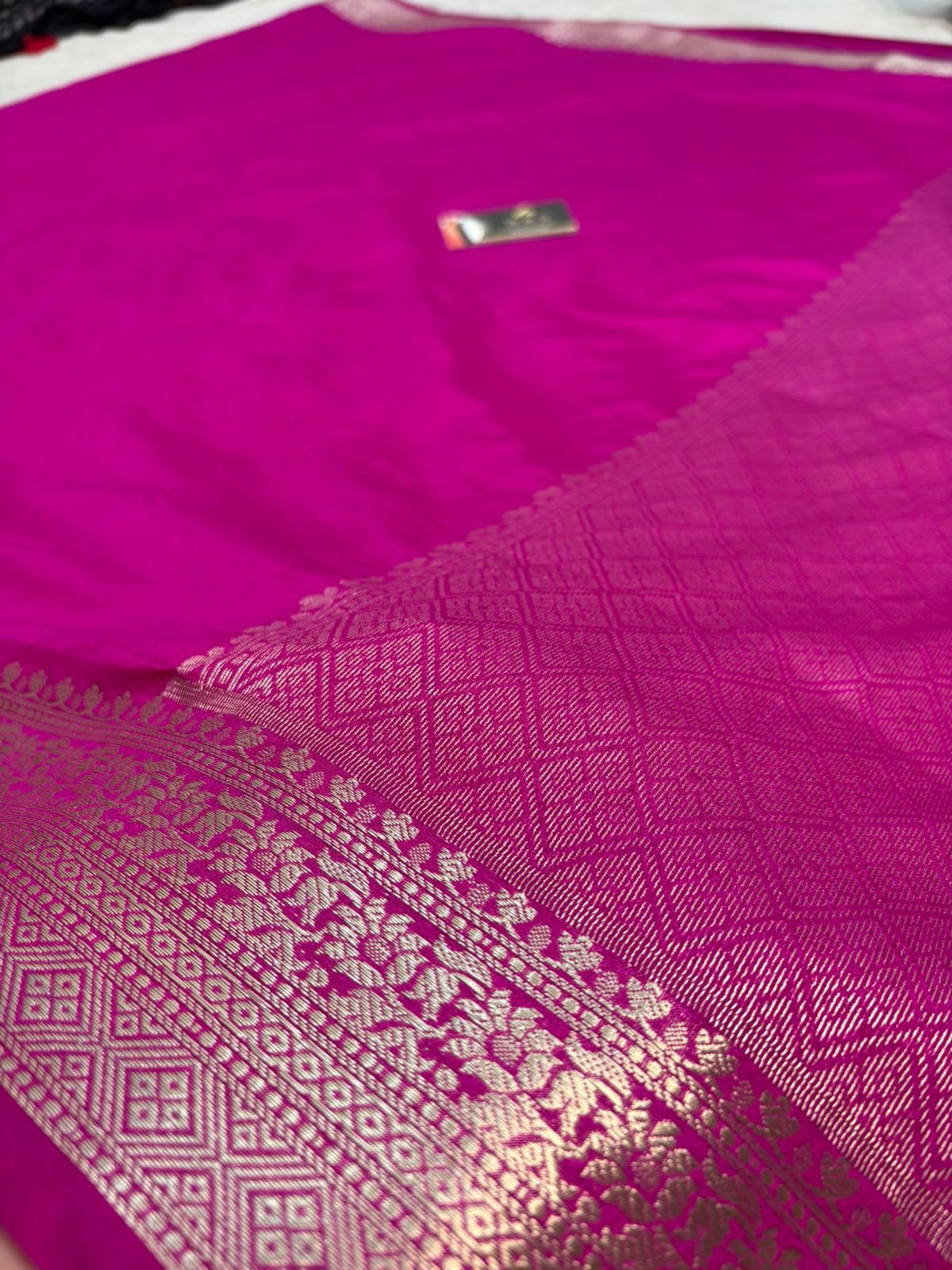 banarasi katan georgette saree 5.5 m saree blouse 80 cm plane