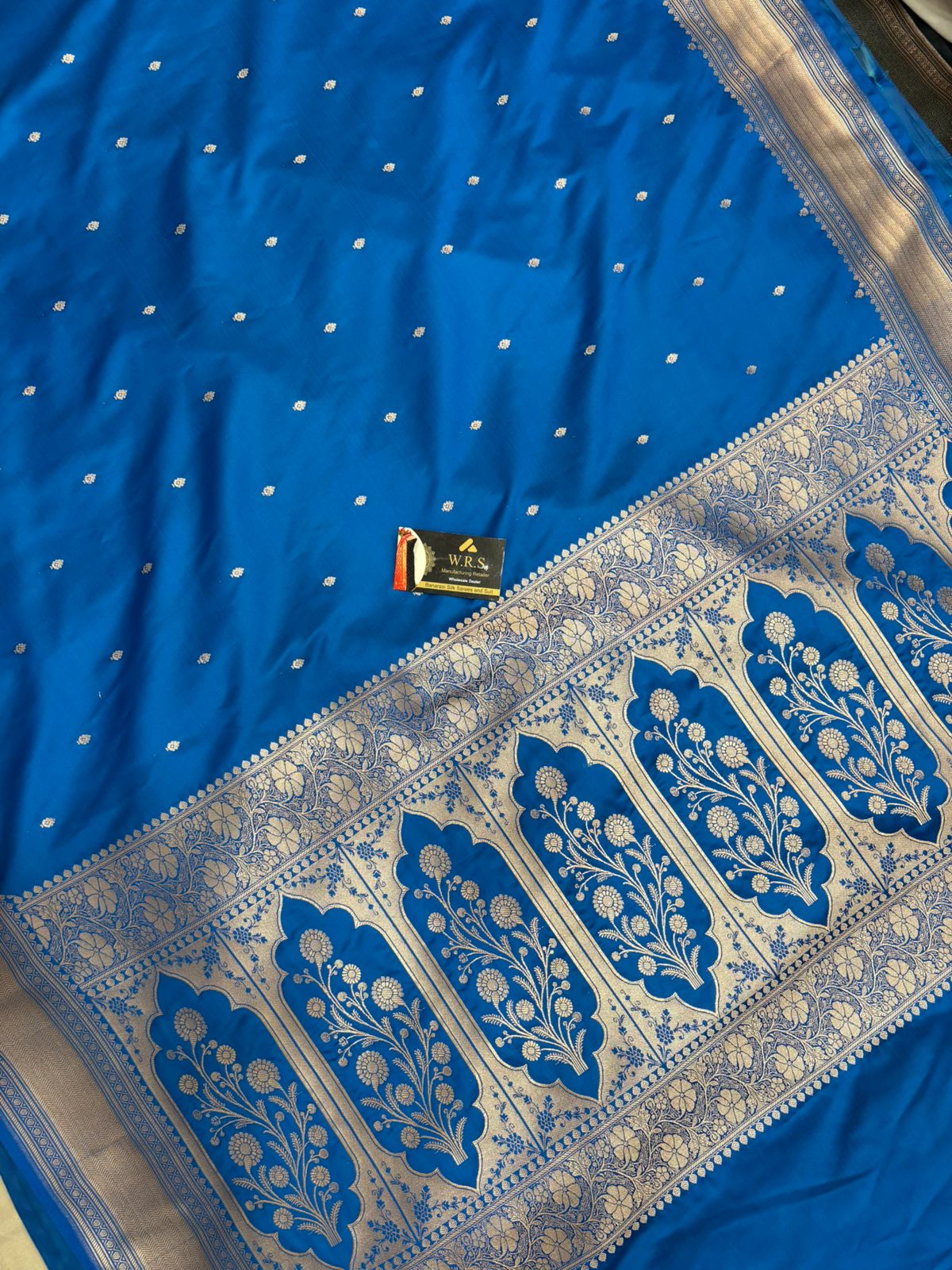 banarasi katan silk  masroom Red booti copur zari