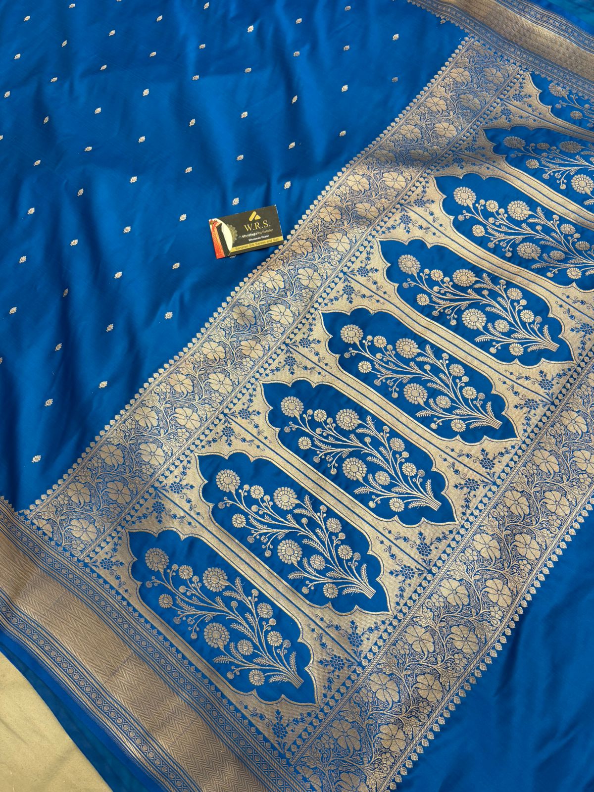 banarasi katan silk turquoise lite copur zari