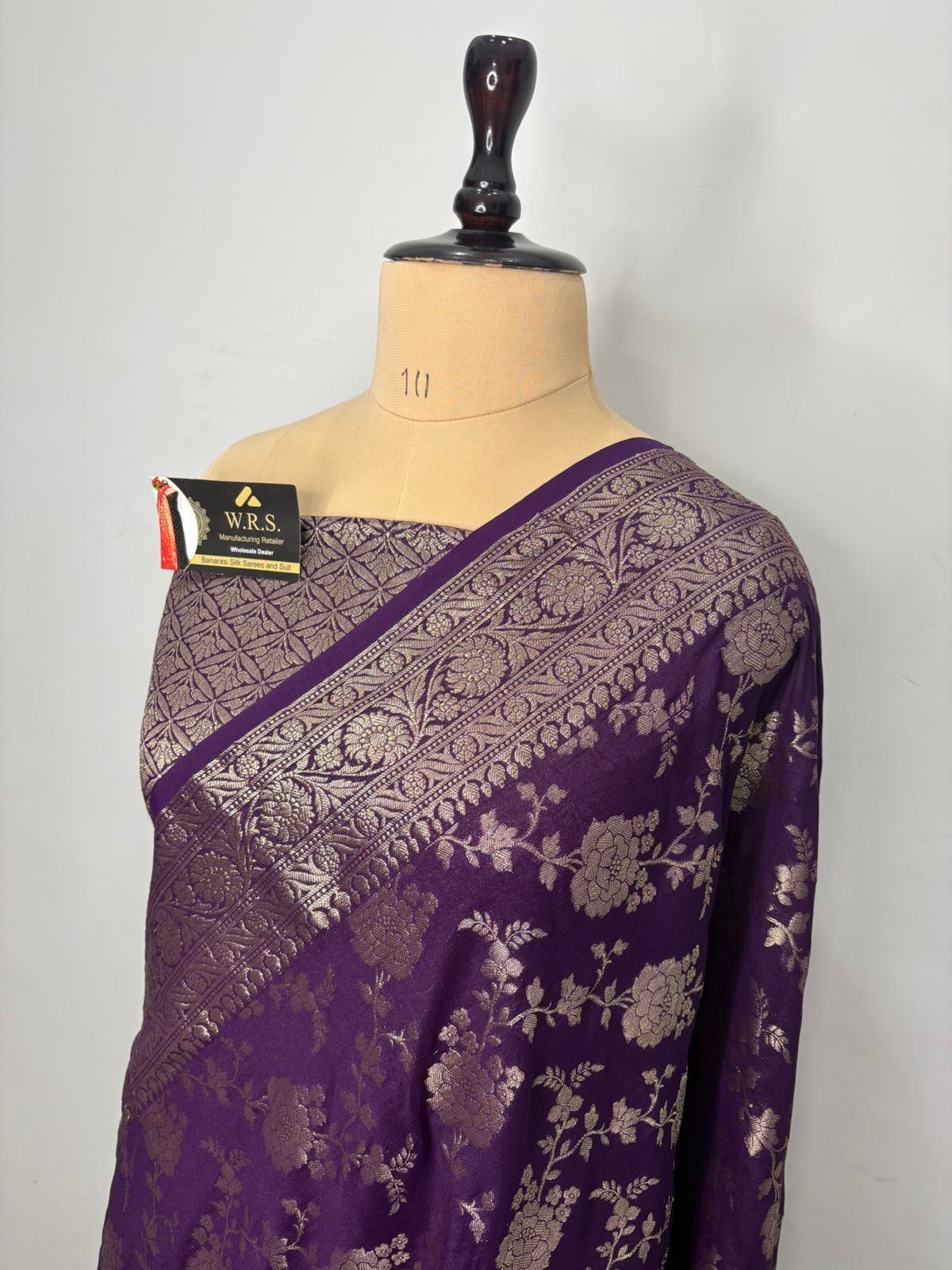 Banarasi saree chiffon purple