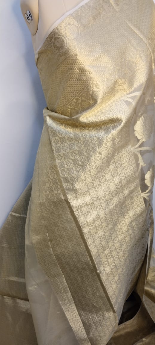 banarasi tissue silk lite gold zari