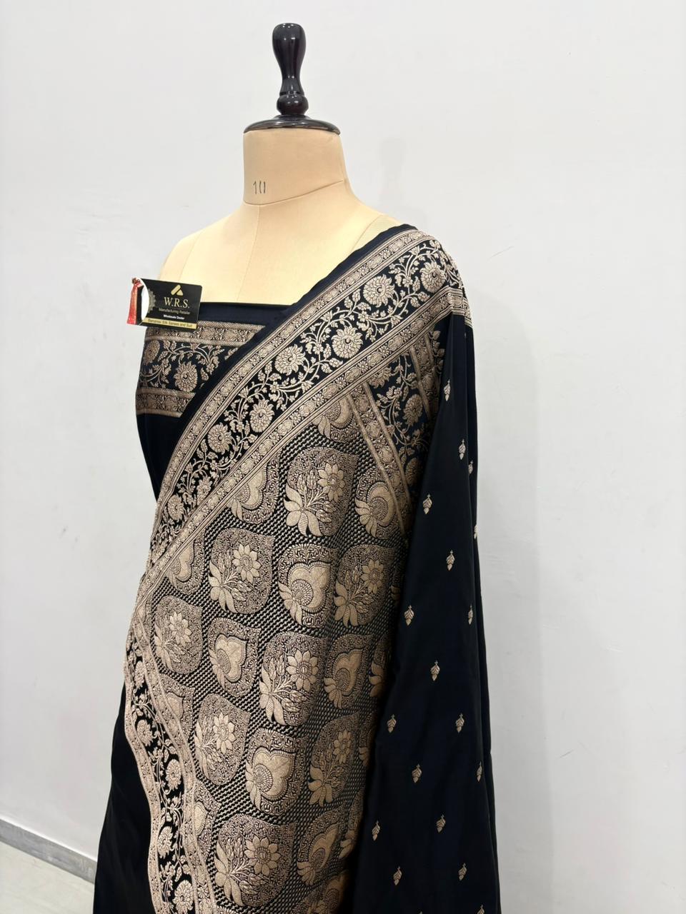 black katan buti banarasi silk saree