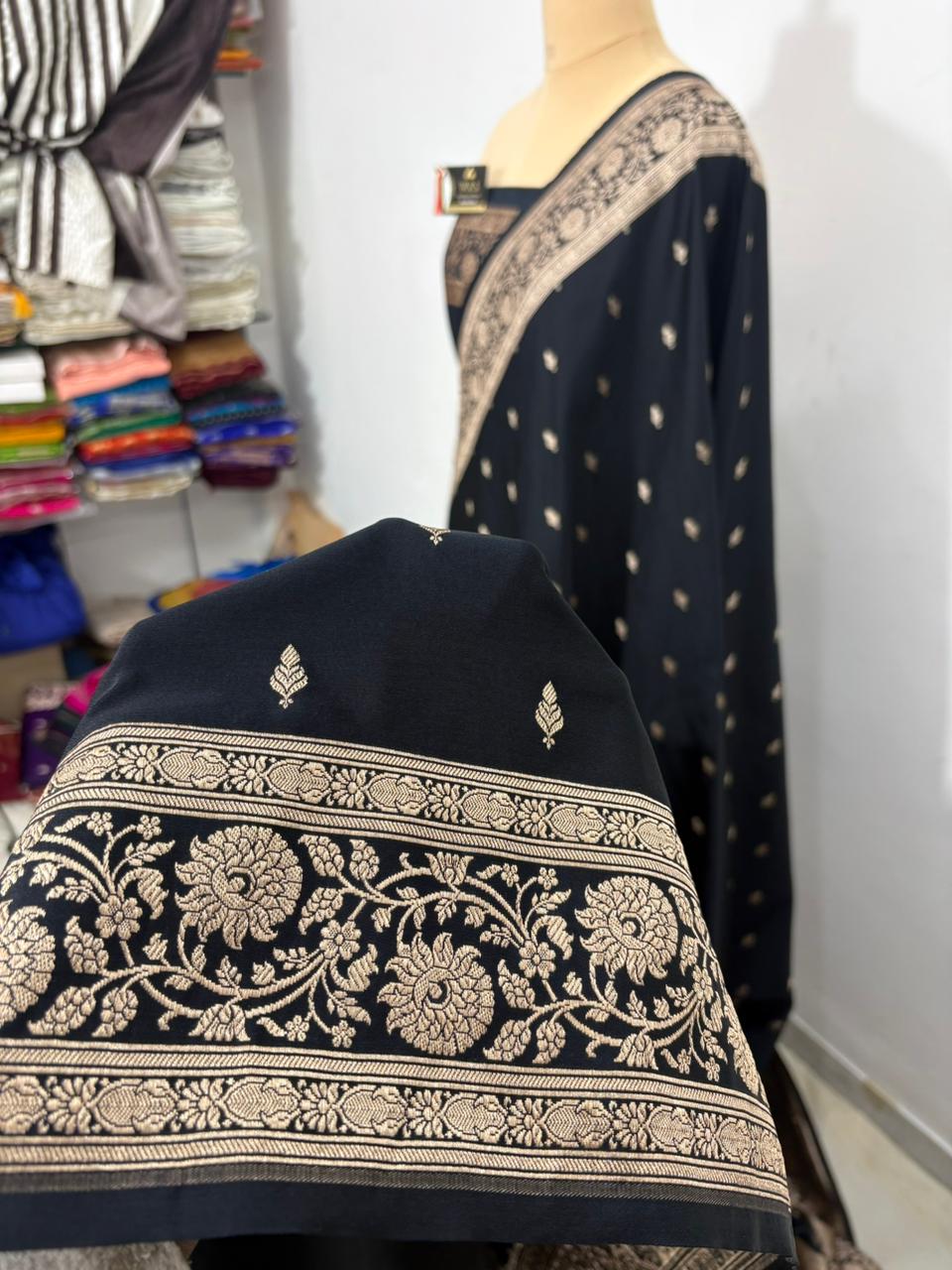 black katan buti banarasi silk saree