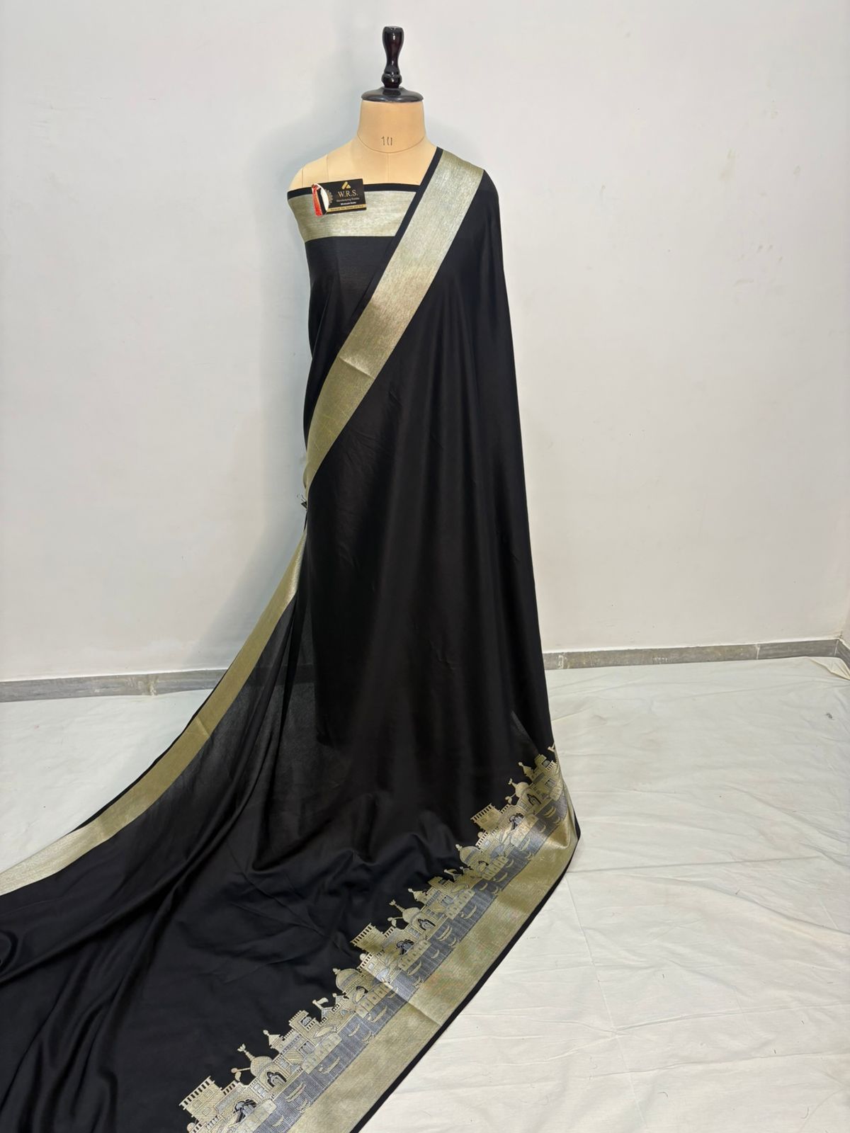 black katan silk shine saree