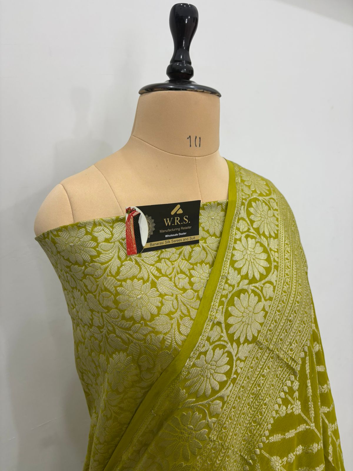 Chiffon banarasi saree gic gec color mehandi