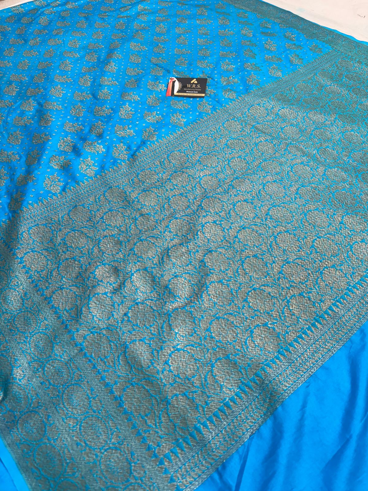 firozi katan banarasi silk saree antique zari