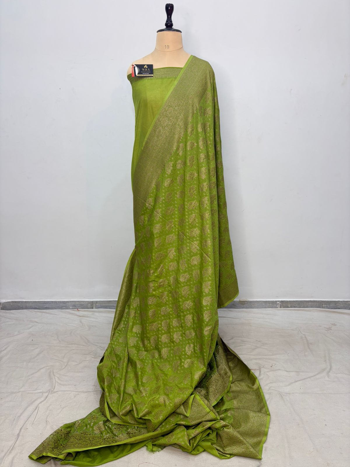 firozi katan banarasi silk saree antique zari