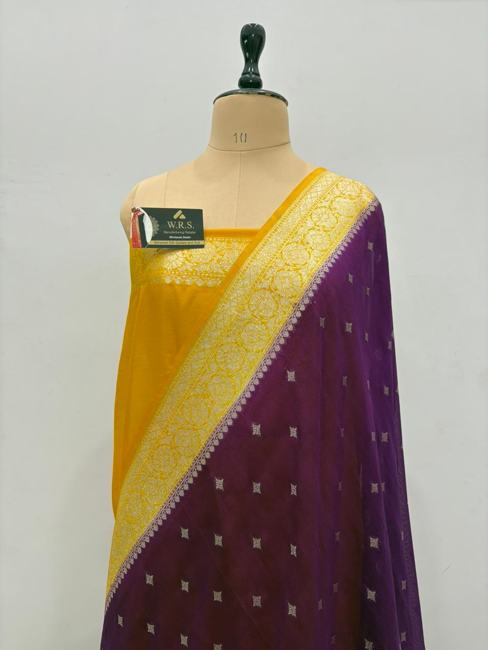 gold magenta katan georgette saree star buti