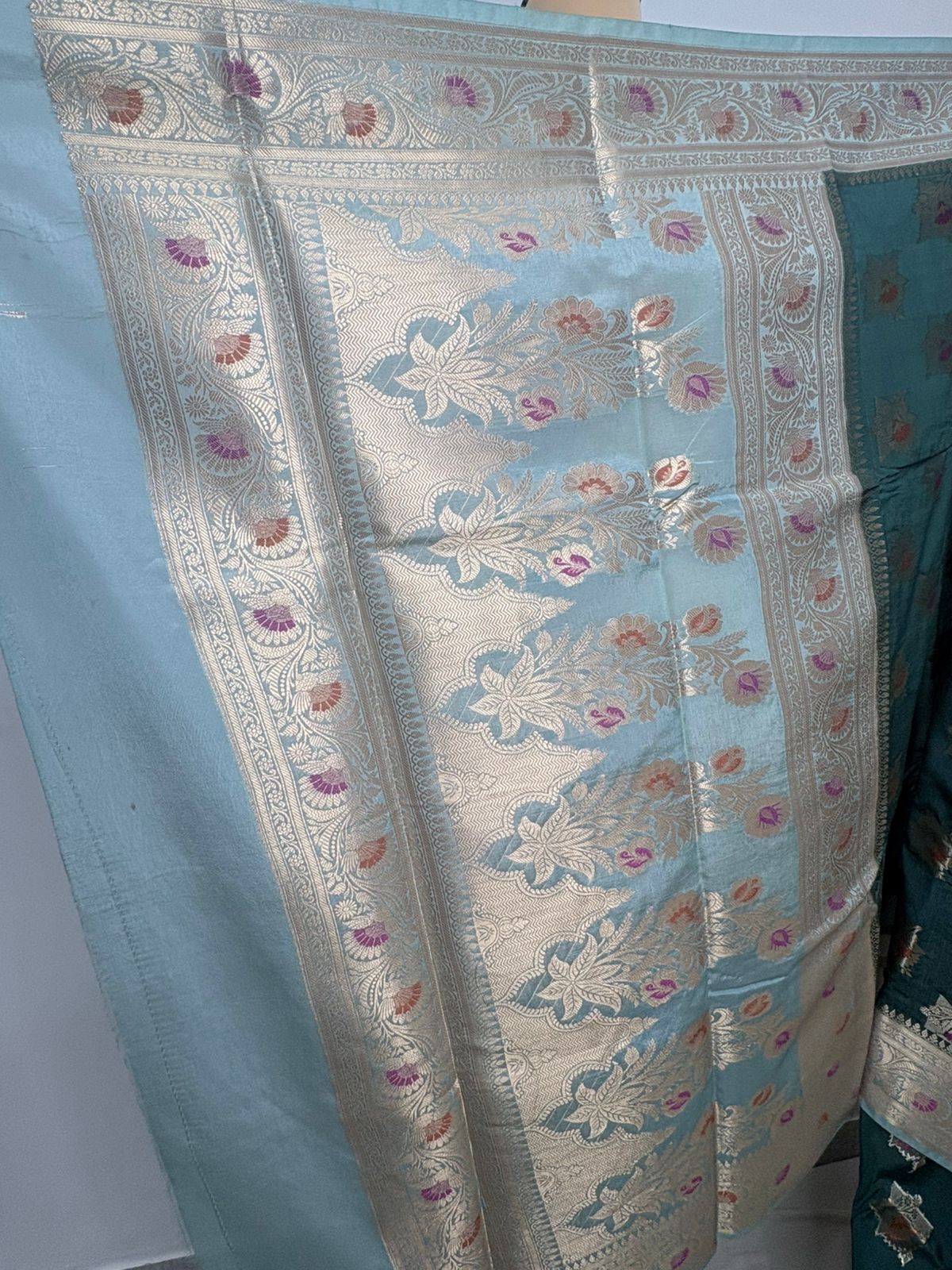 Katan doopiyan silk alfi minedar gold water zari