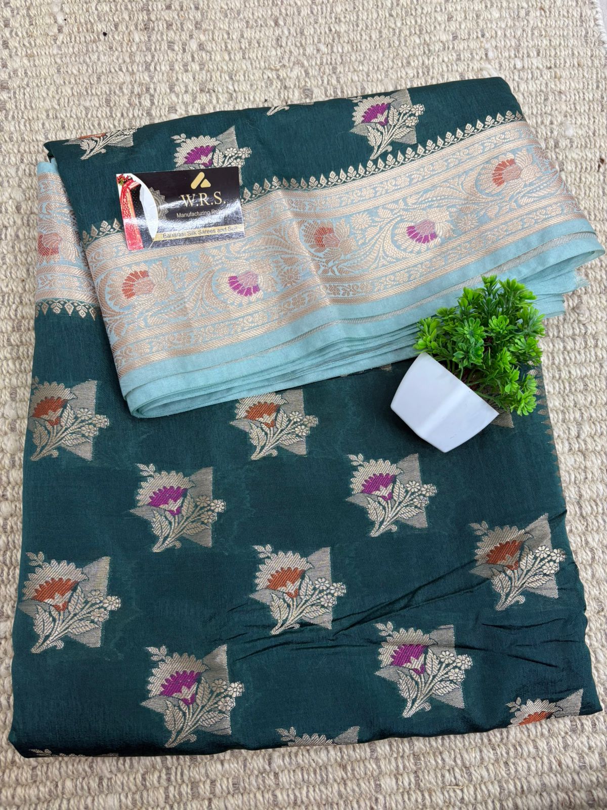 Katan doopiyan silk alfi minedar gold water zari