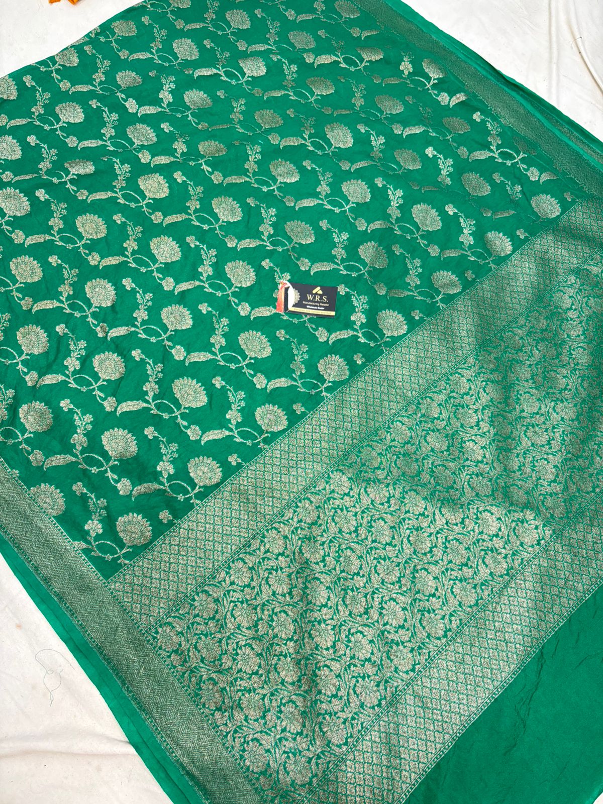 katan georgatte saree color sigreen jaal