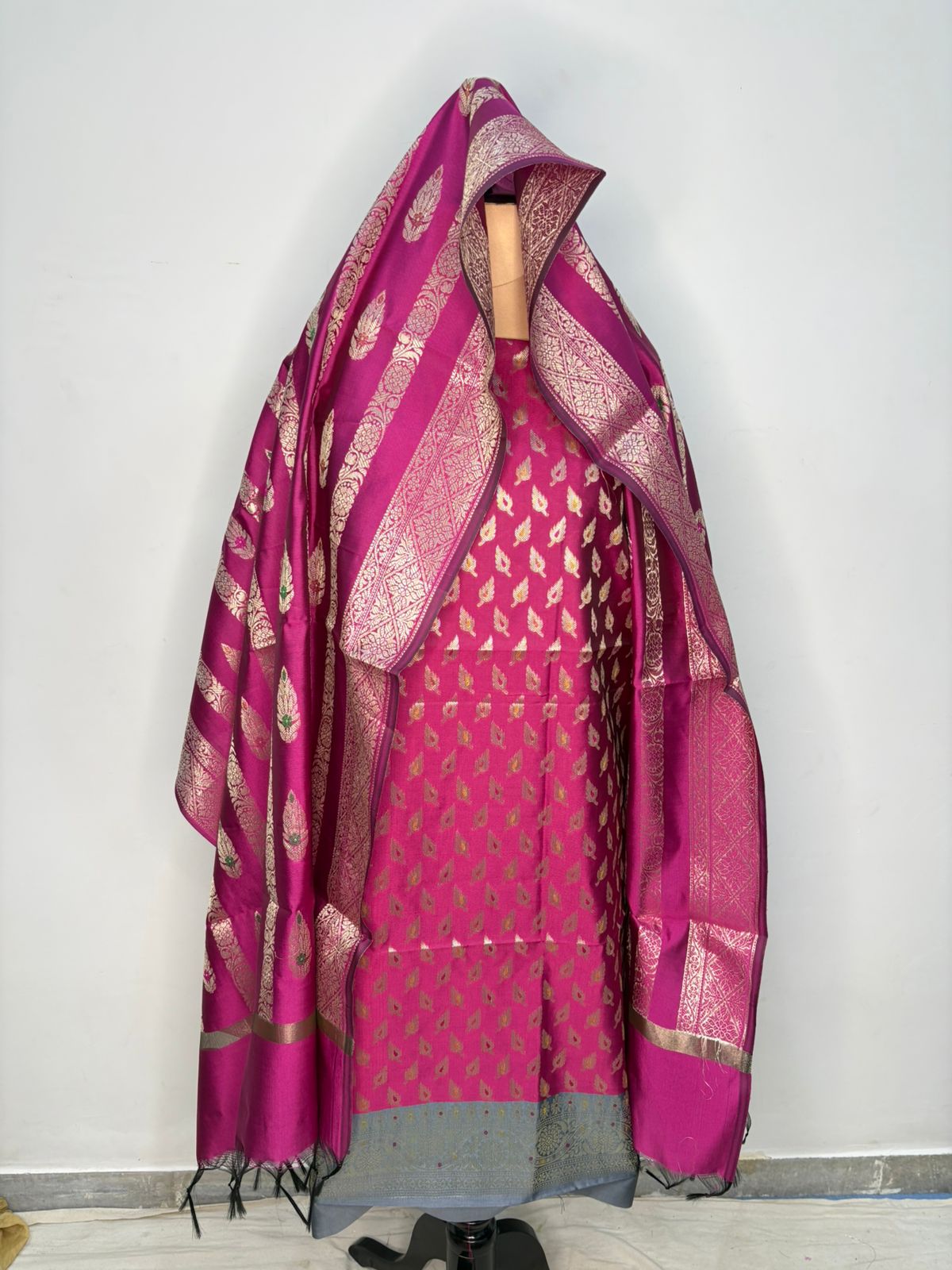 mix color banarasi cotton suit