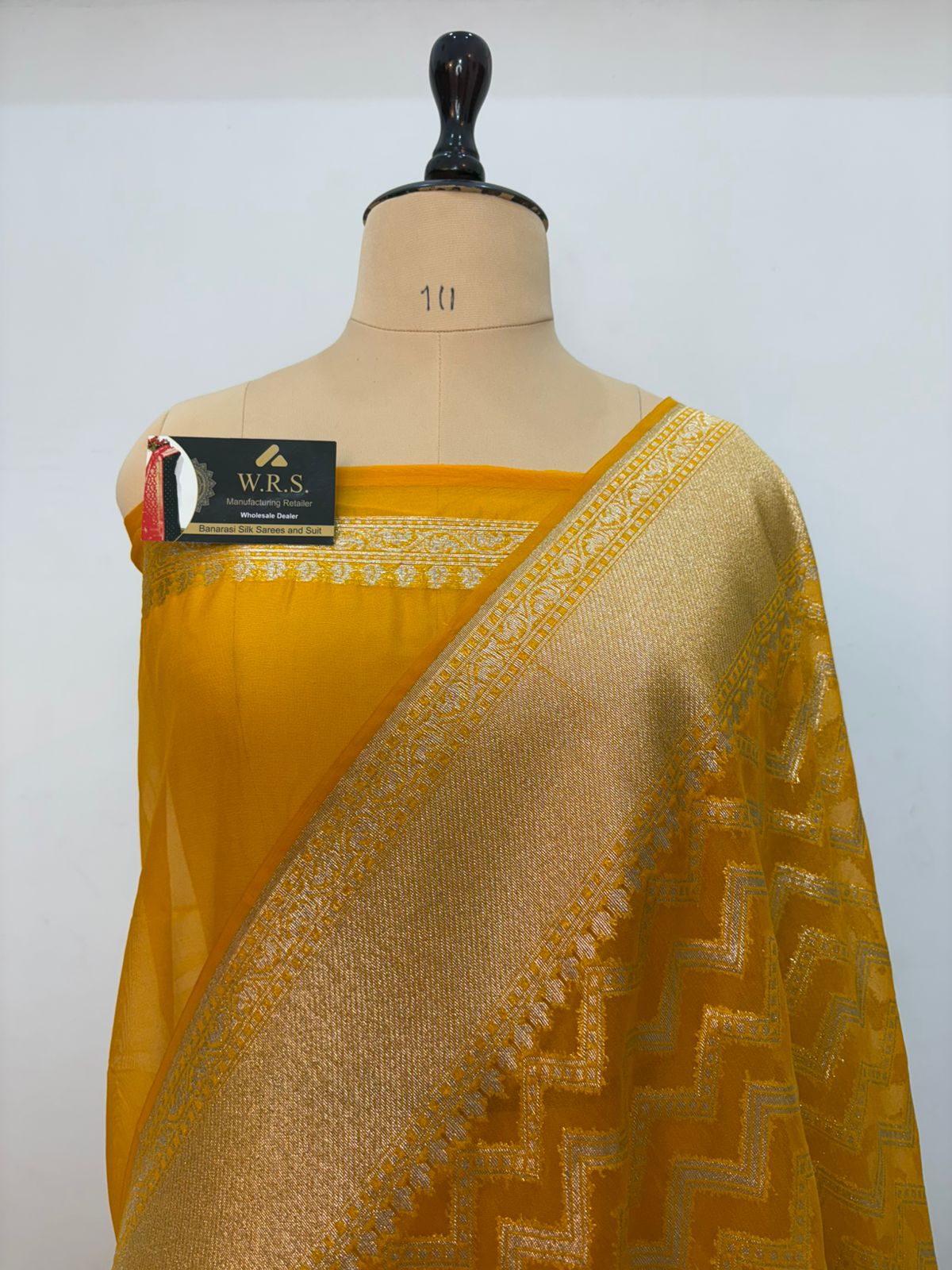 mustard katan banarasi silk saree silver