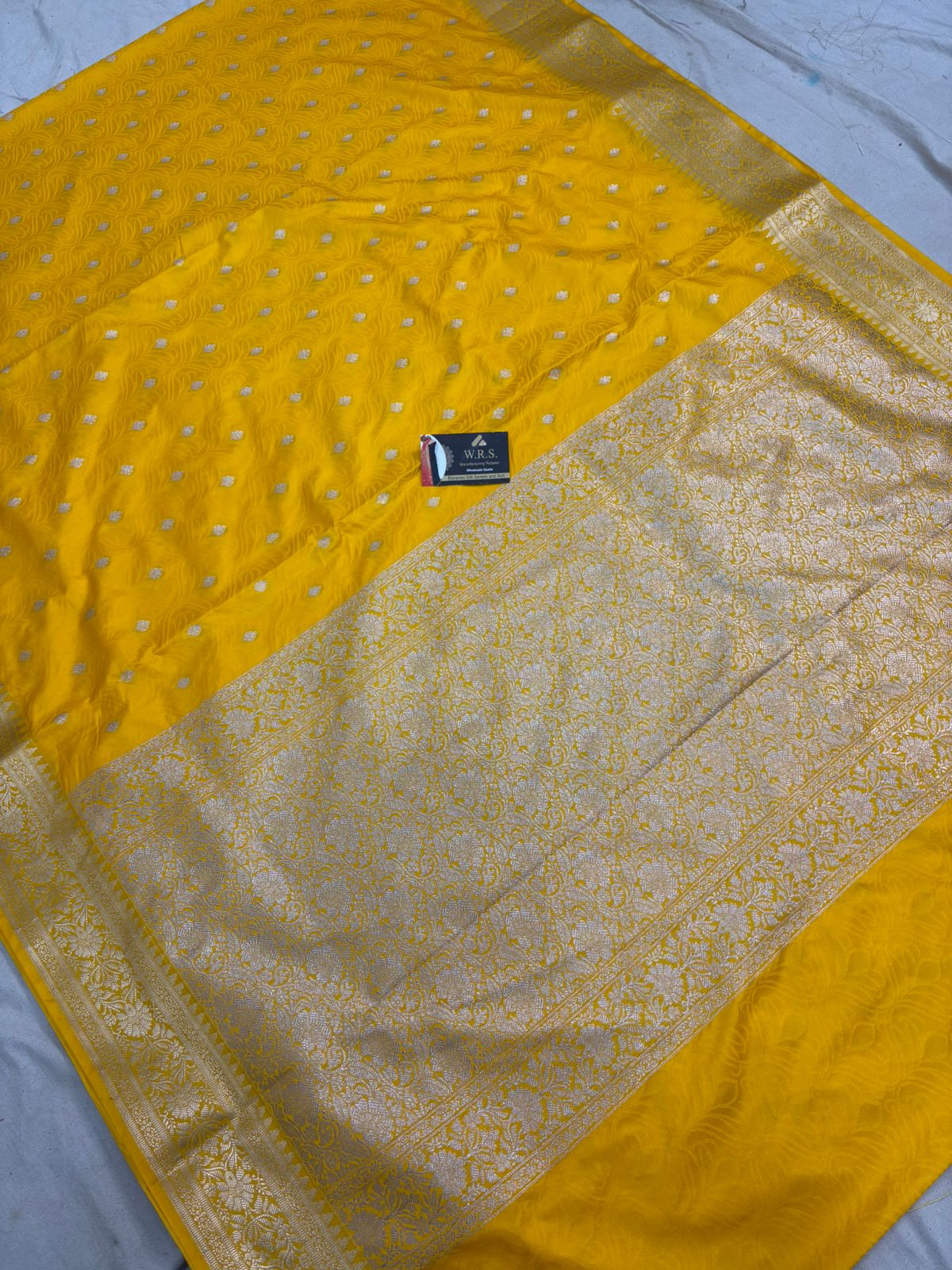 mustard tussar banarasi silk saree water gold zari