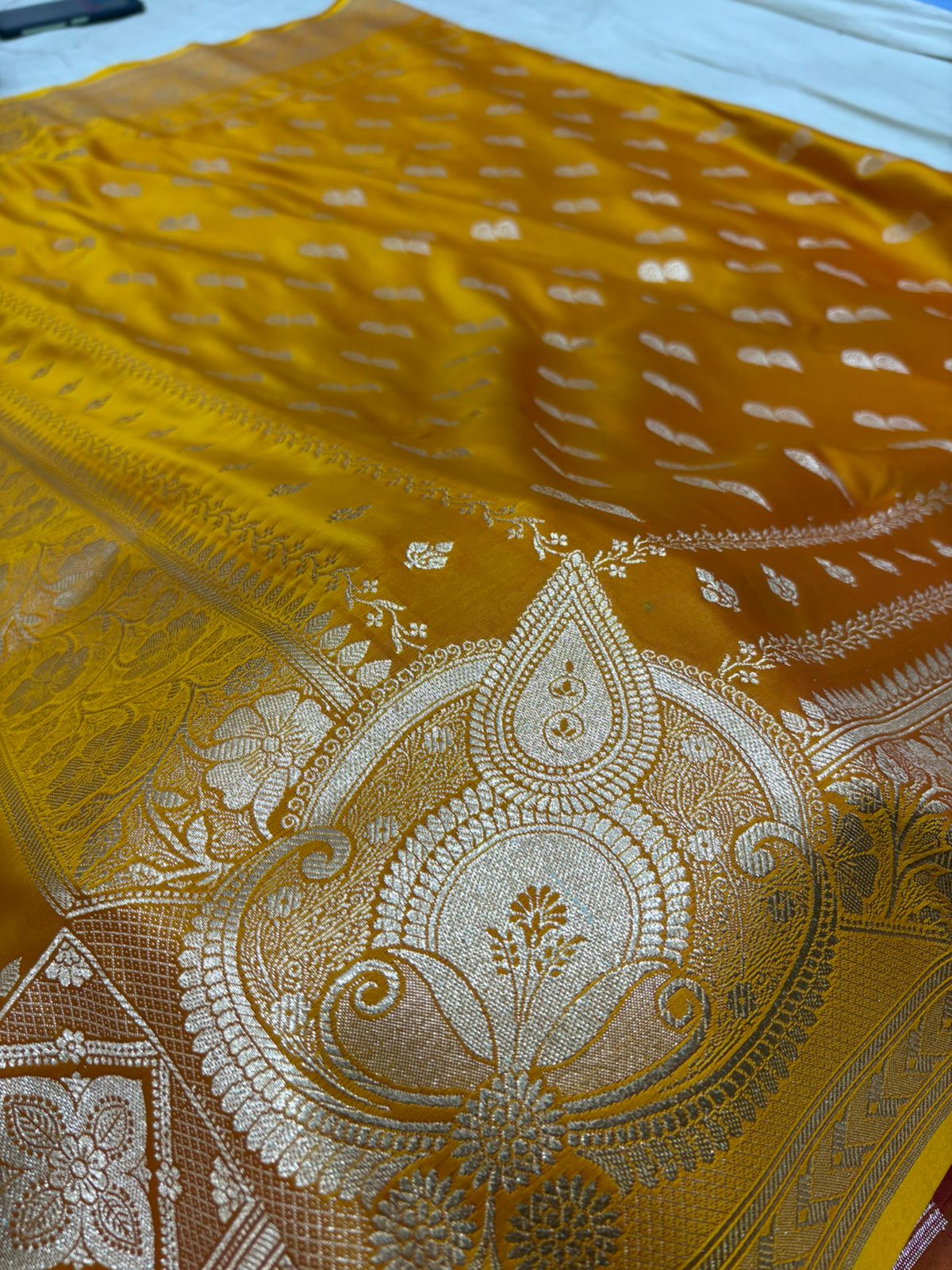 musterd katan satin soft saree