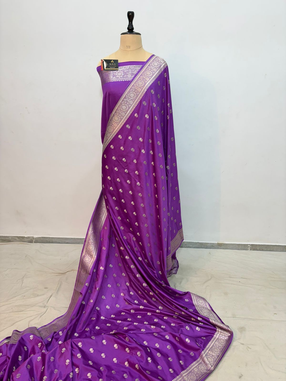 purple mushru silk banarasi saree medium buti