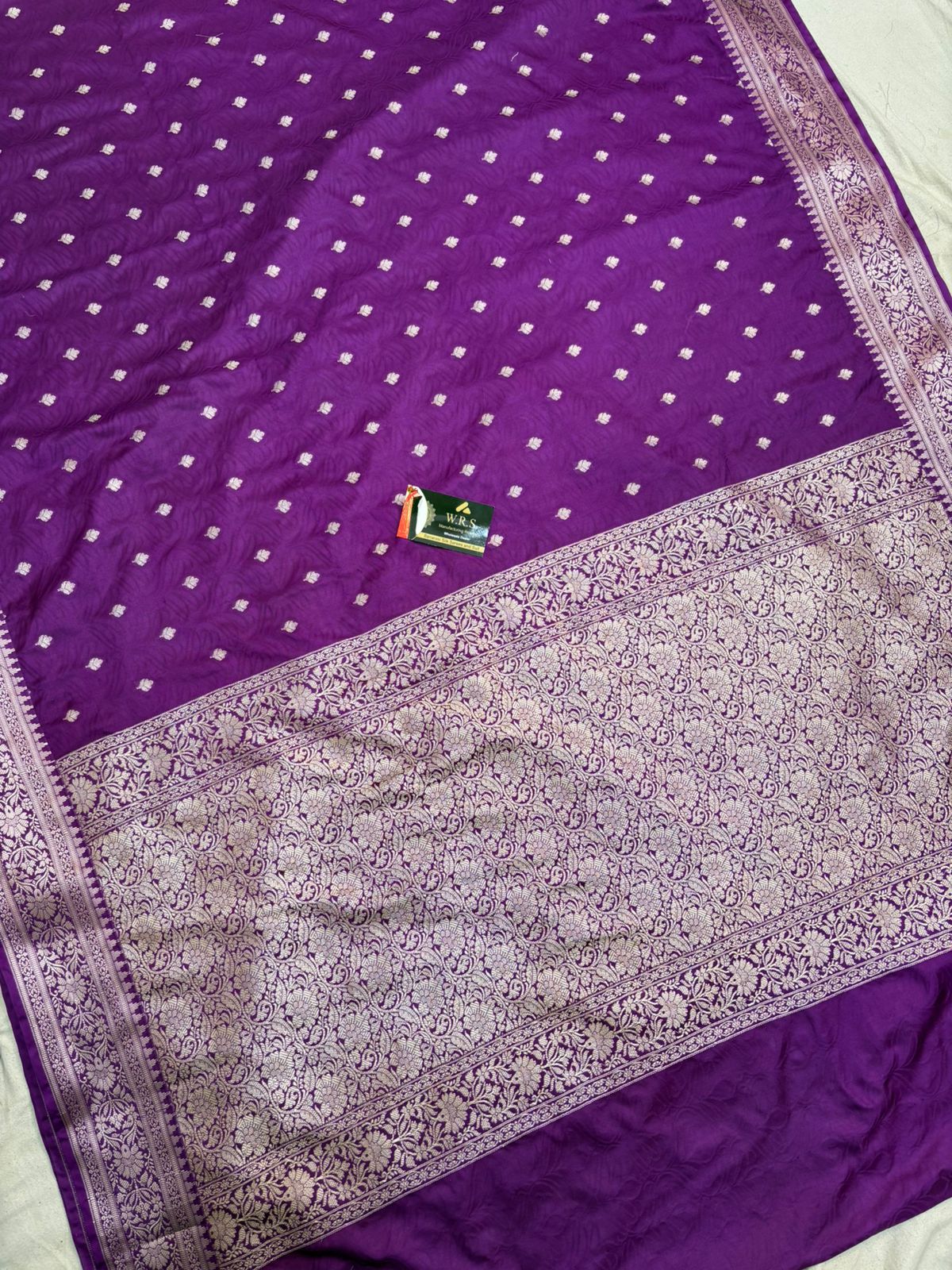purple tussar banarasi silk saree water zari