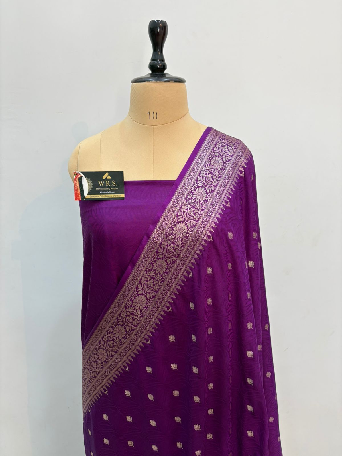 purple tussar banarasi silk saree water zari