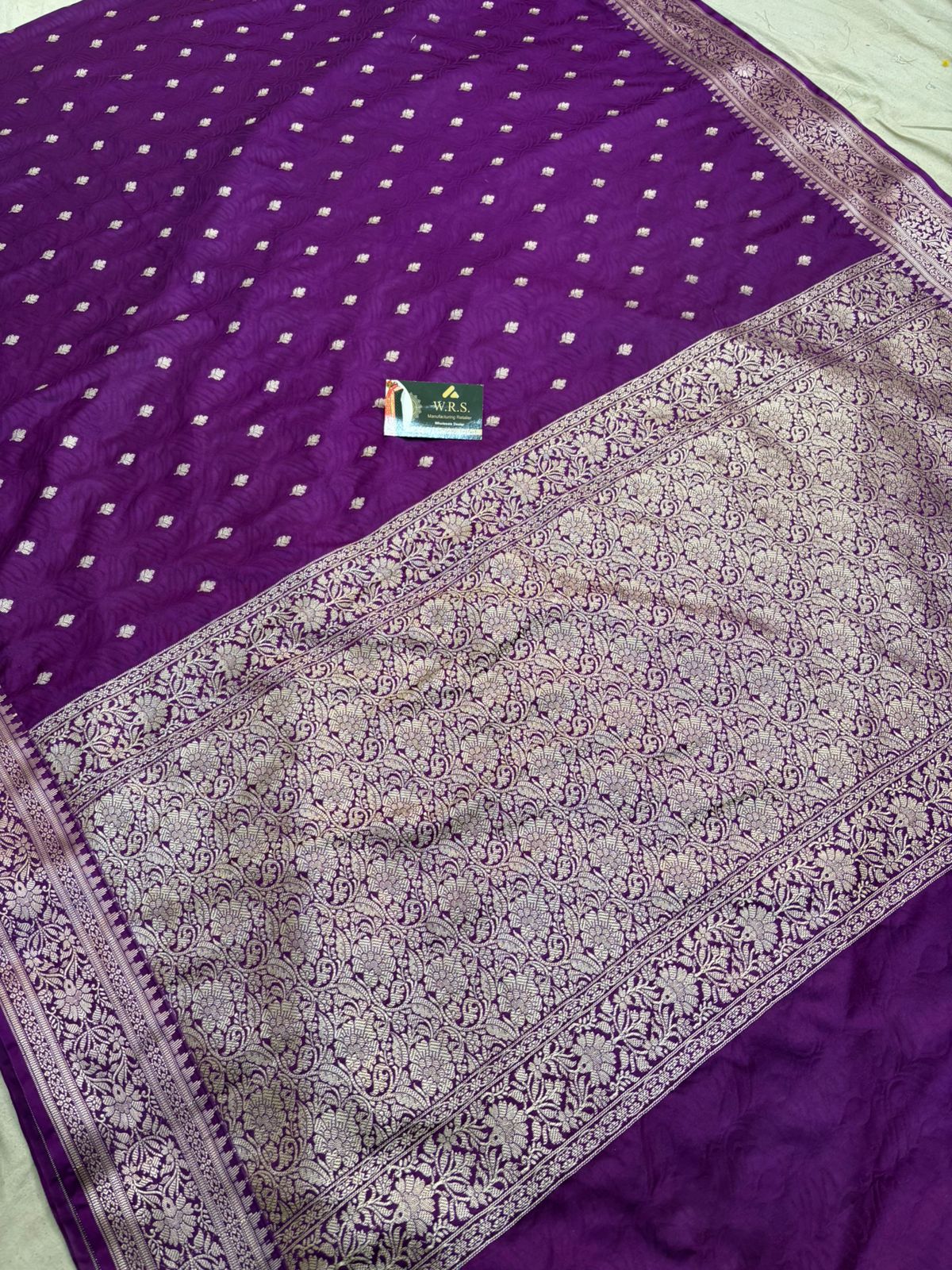 purple tussar banarasi silk saree water zari