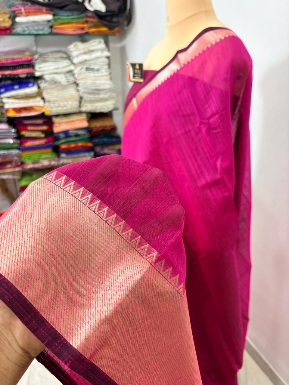 rani cotton banarasi silk saree