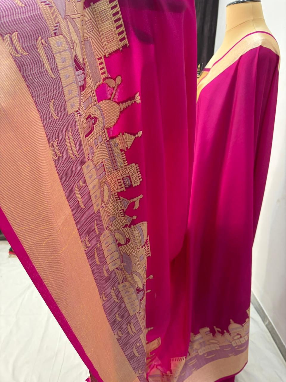 rani ghat katan silk shine saree