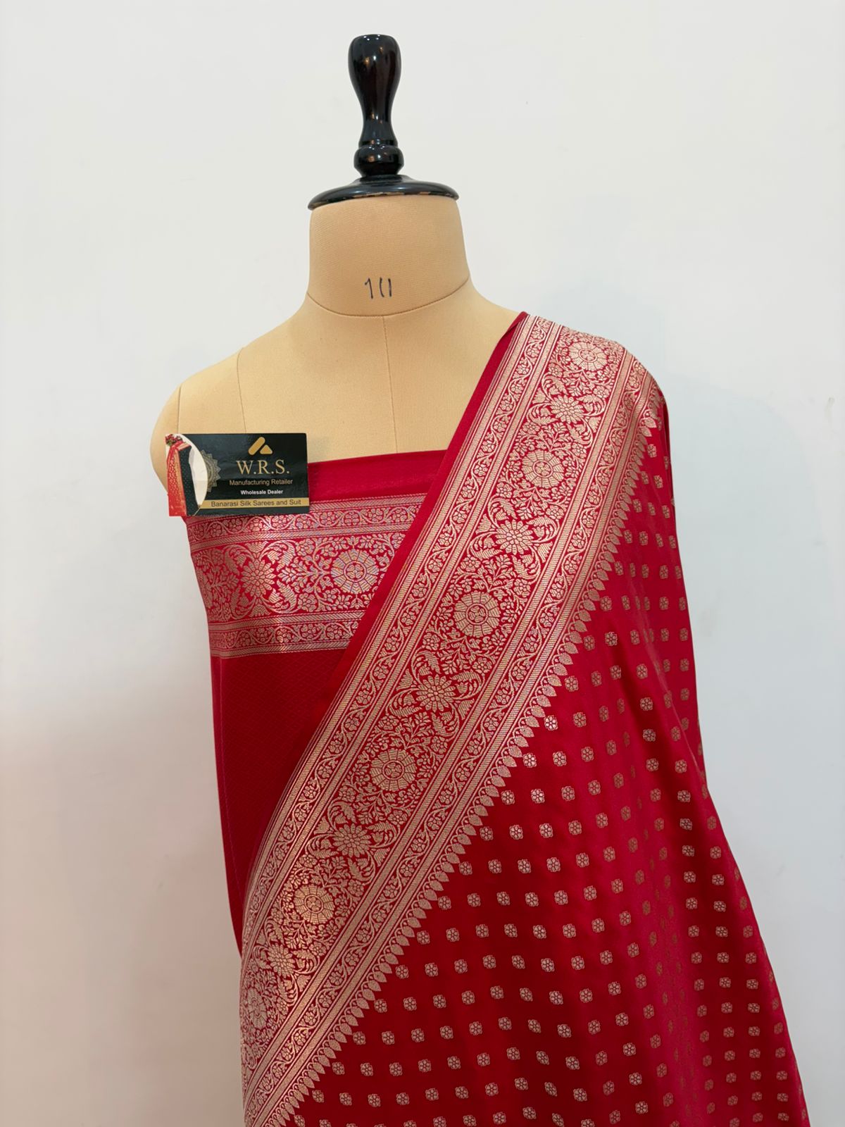Red  banarasi mashru silk saree copper zari soft
