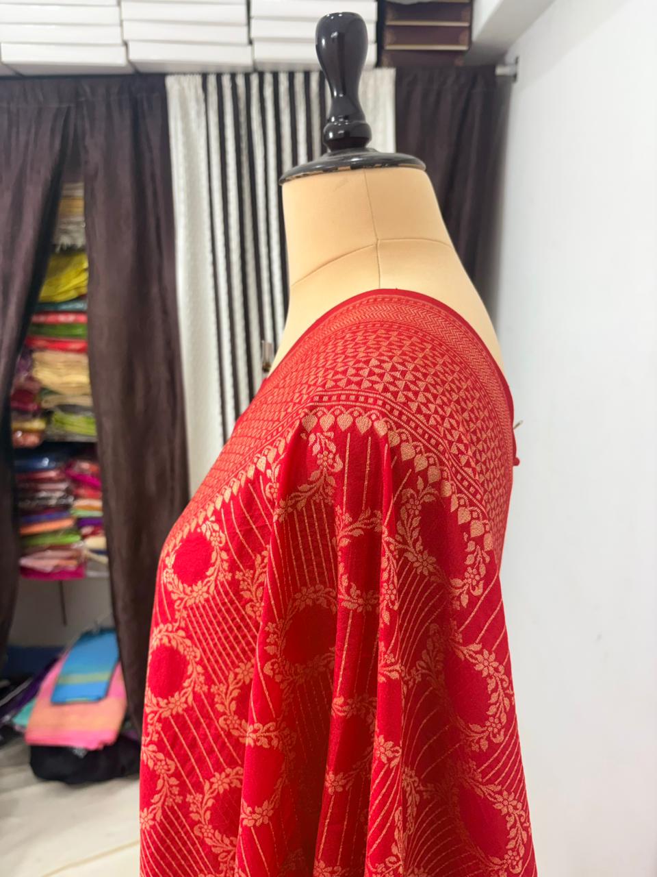 red katan viscous banarasi silk saree jal