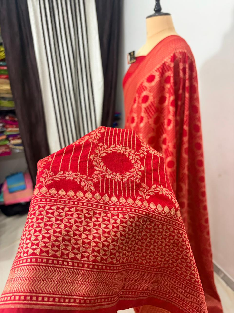 red katan viscous banarasi silk saree jal