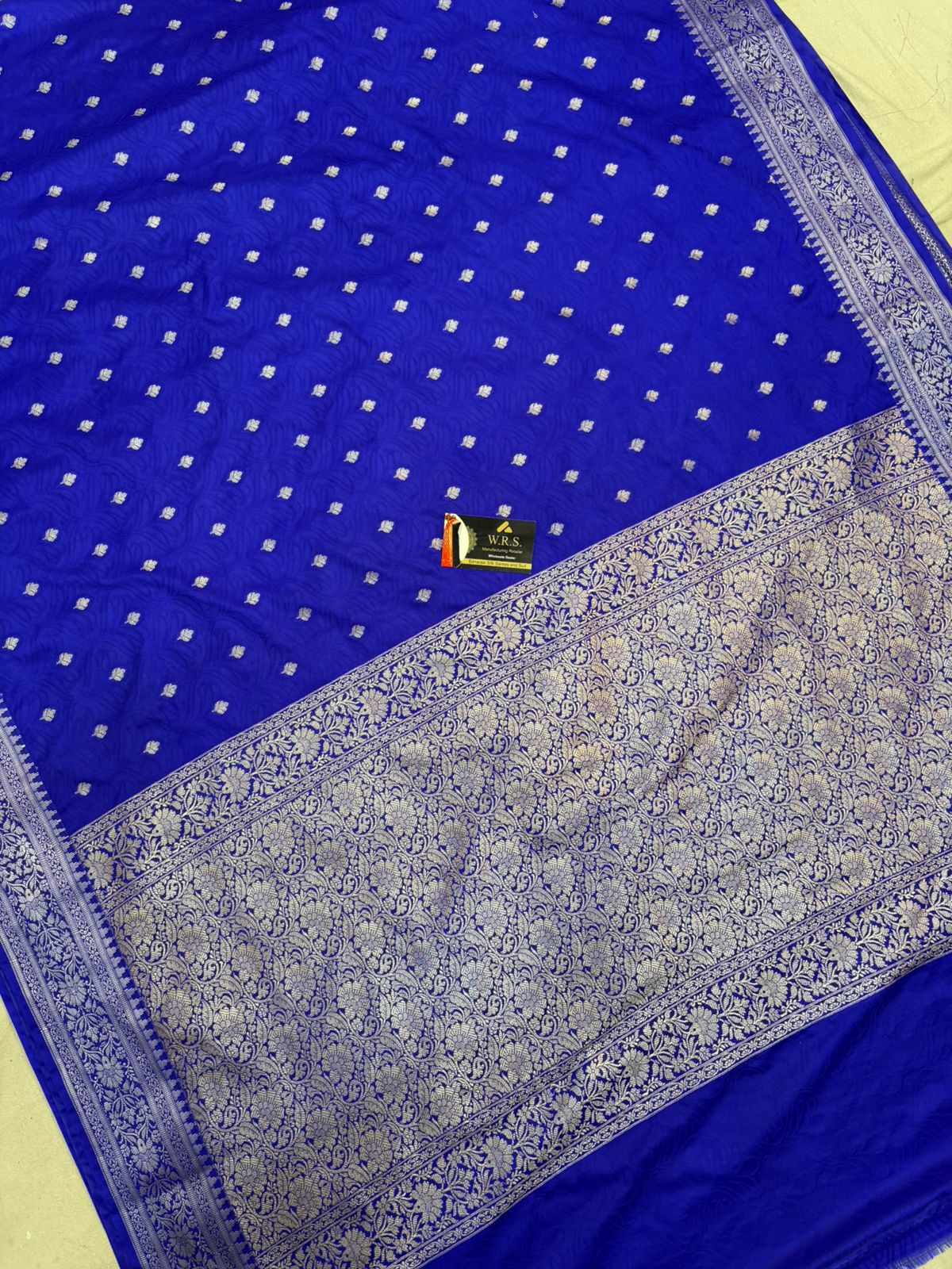 Royal blue tussar katan banarasi silk saree lite gold zari