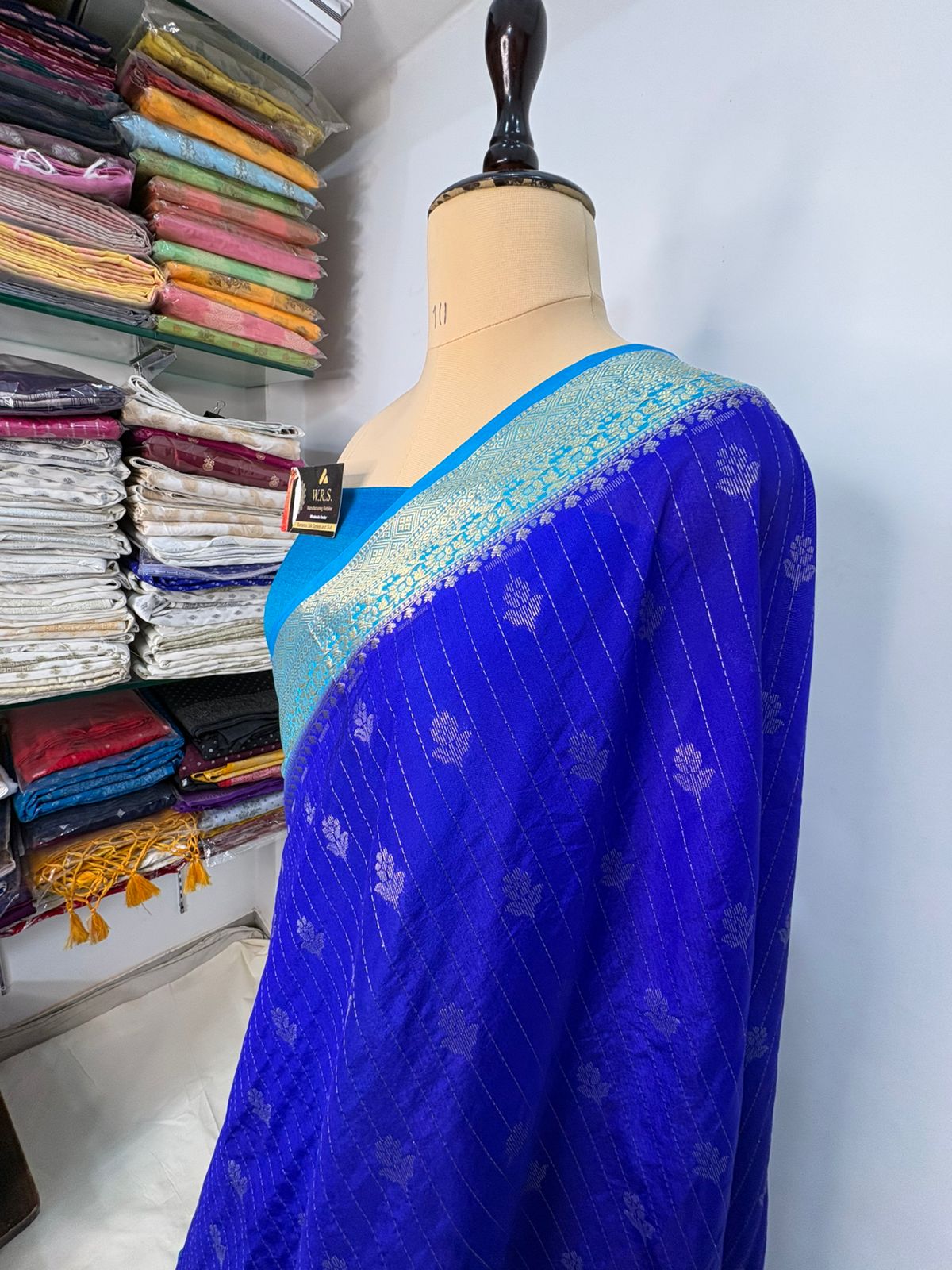 royal firozi katan silk saree lite water zari