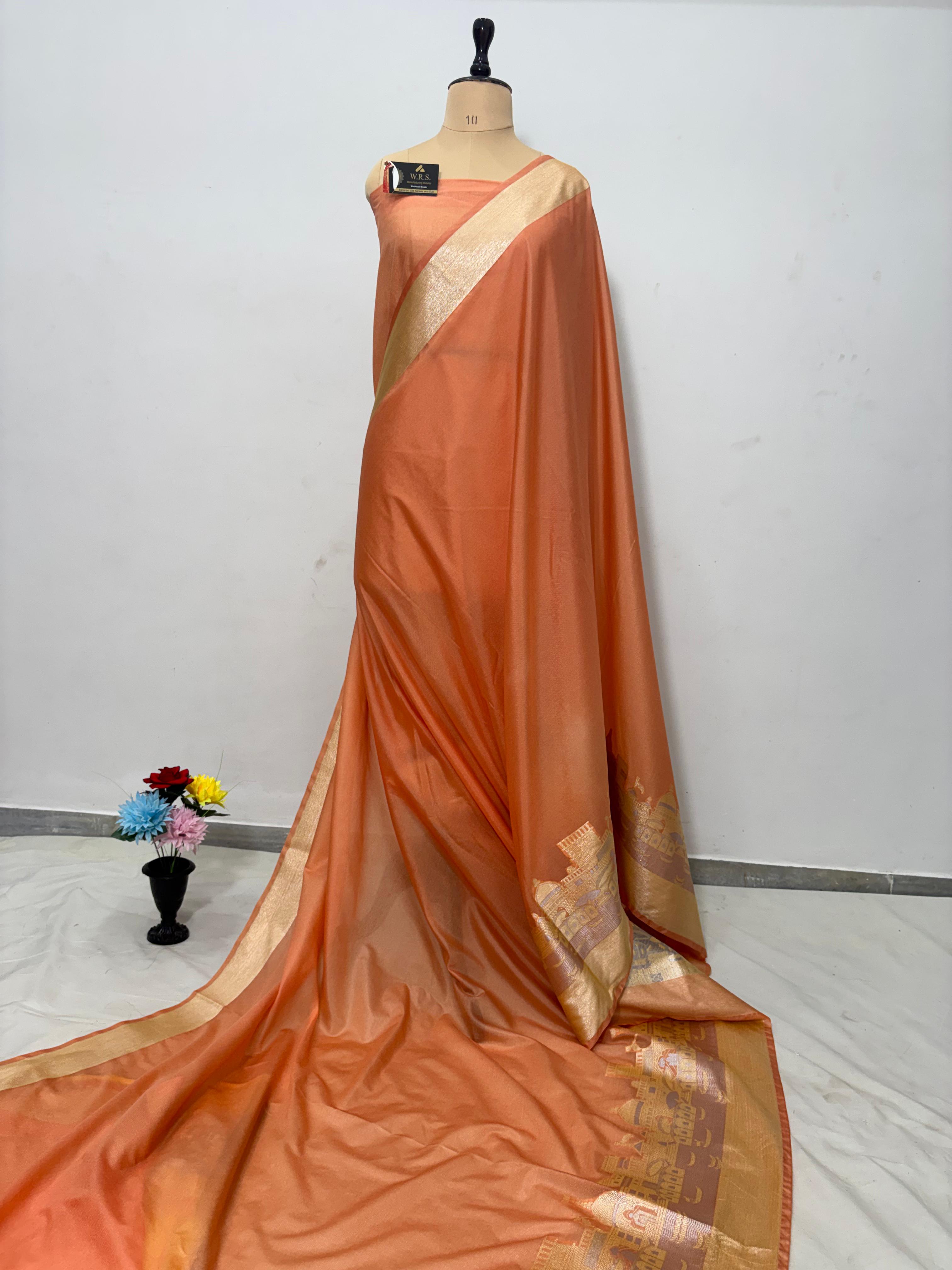 ruste ghat katan silk shine saree