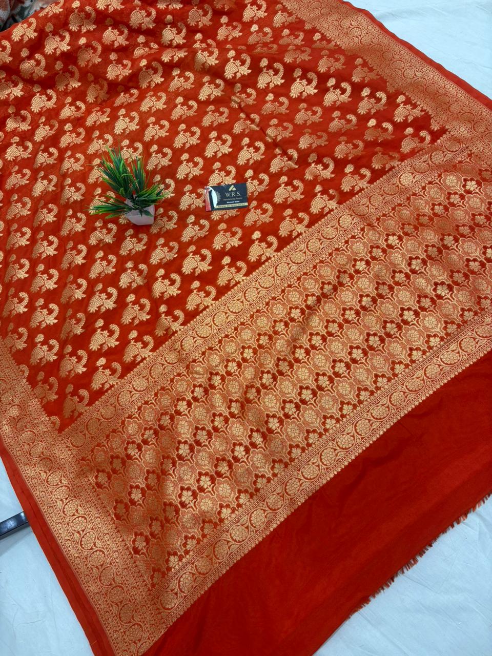 Ruste katan georgutte saree