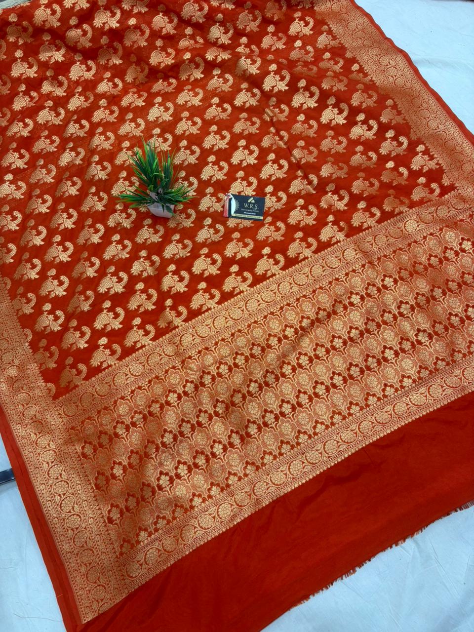 Ruste katan georgutte saree