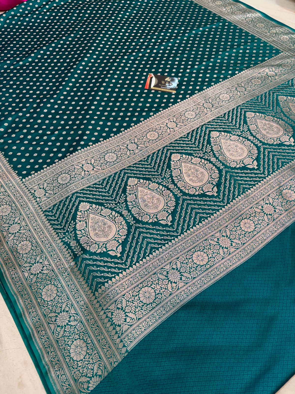 Safaya banarasi mashru silk saree copper zari