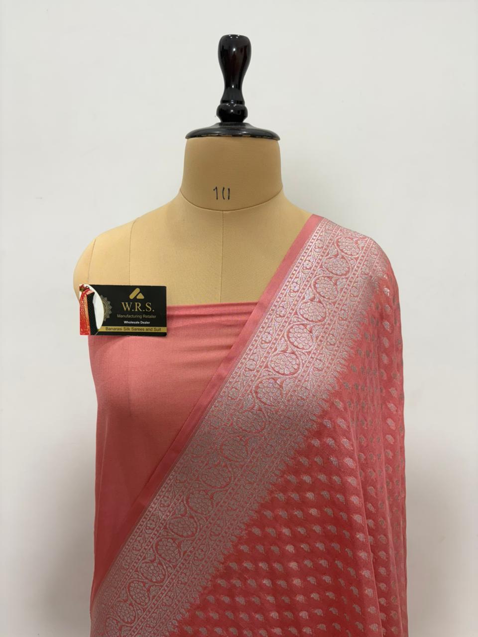 stawberry booti banarasi cotton soft saree