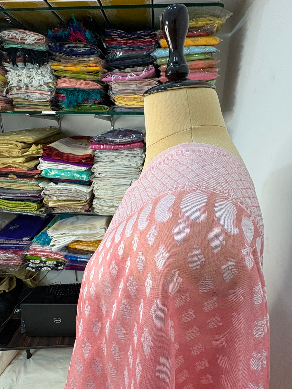 strawberry cotton silk saree