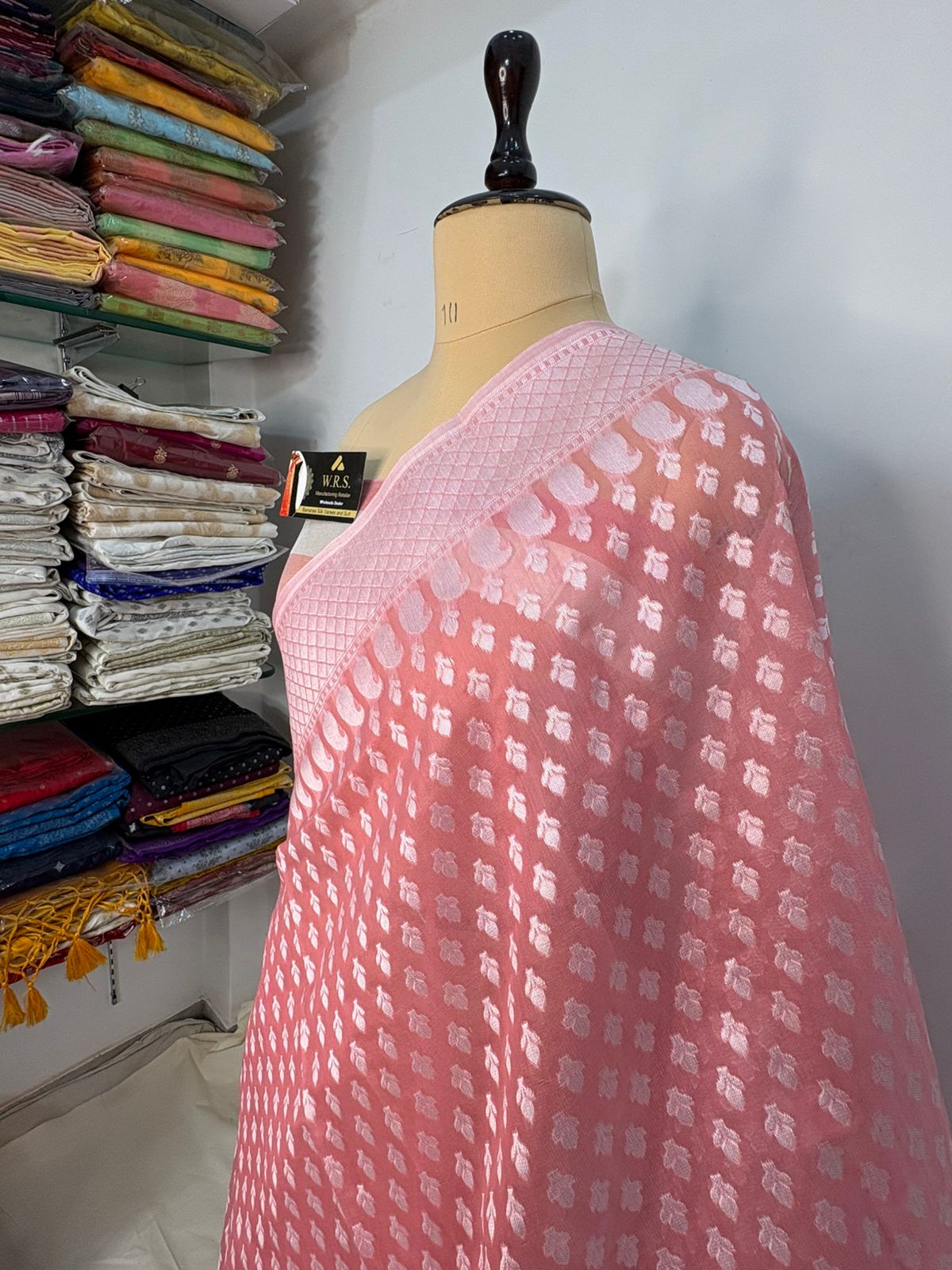 strawberry cotton silk saree