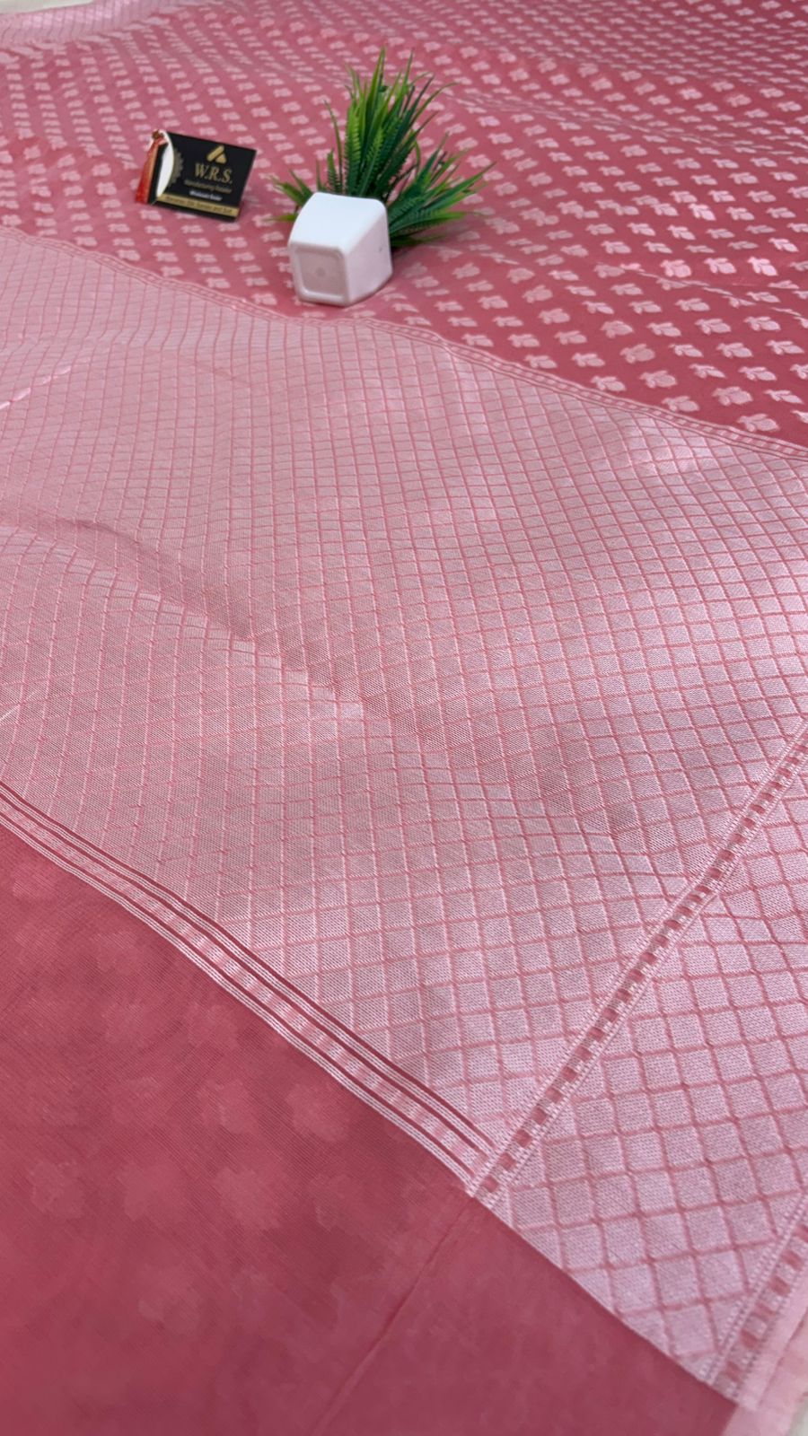 strawberry cotton silk saree