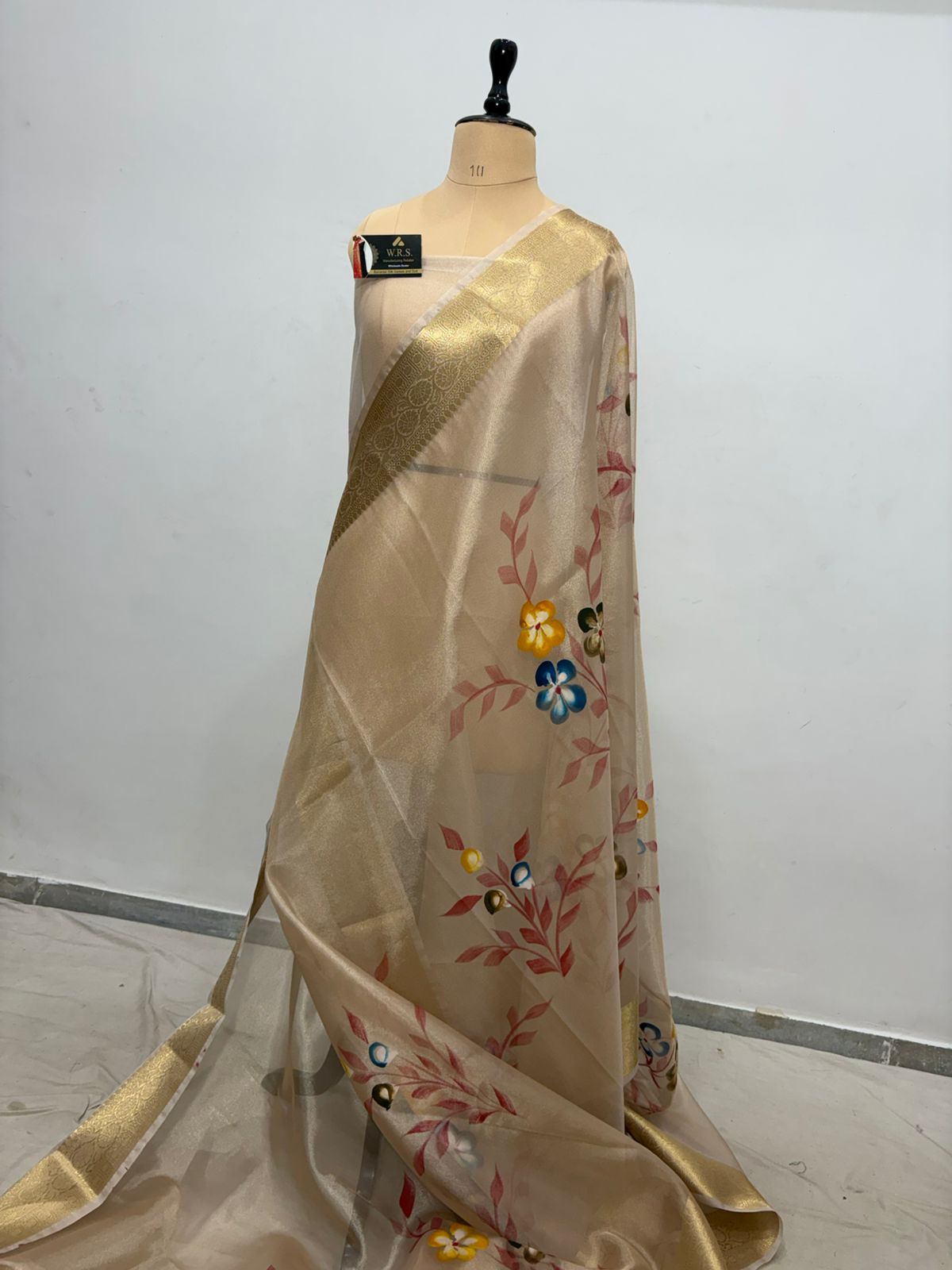 tissue multi print banarasi saree