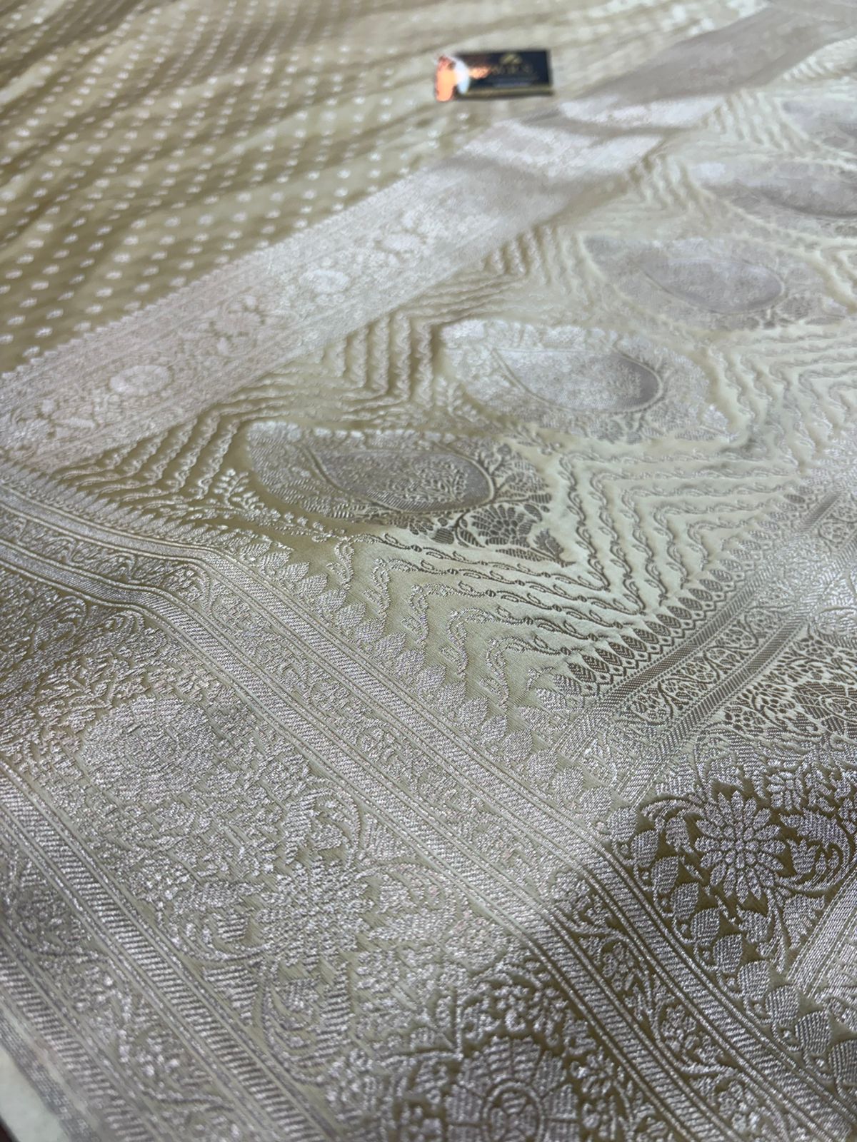 tussar mashru silk saree copper zari