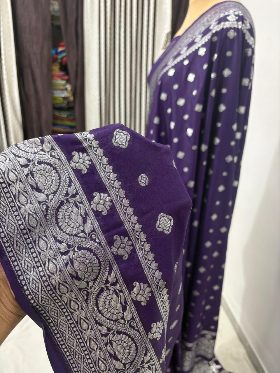 Uda katan georgutte booti saree