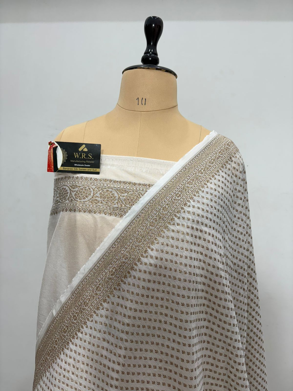 white viscous banarasi saree