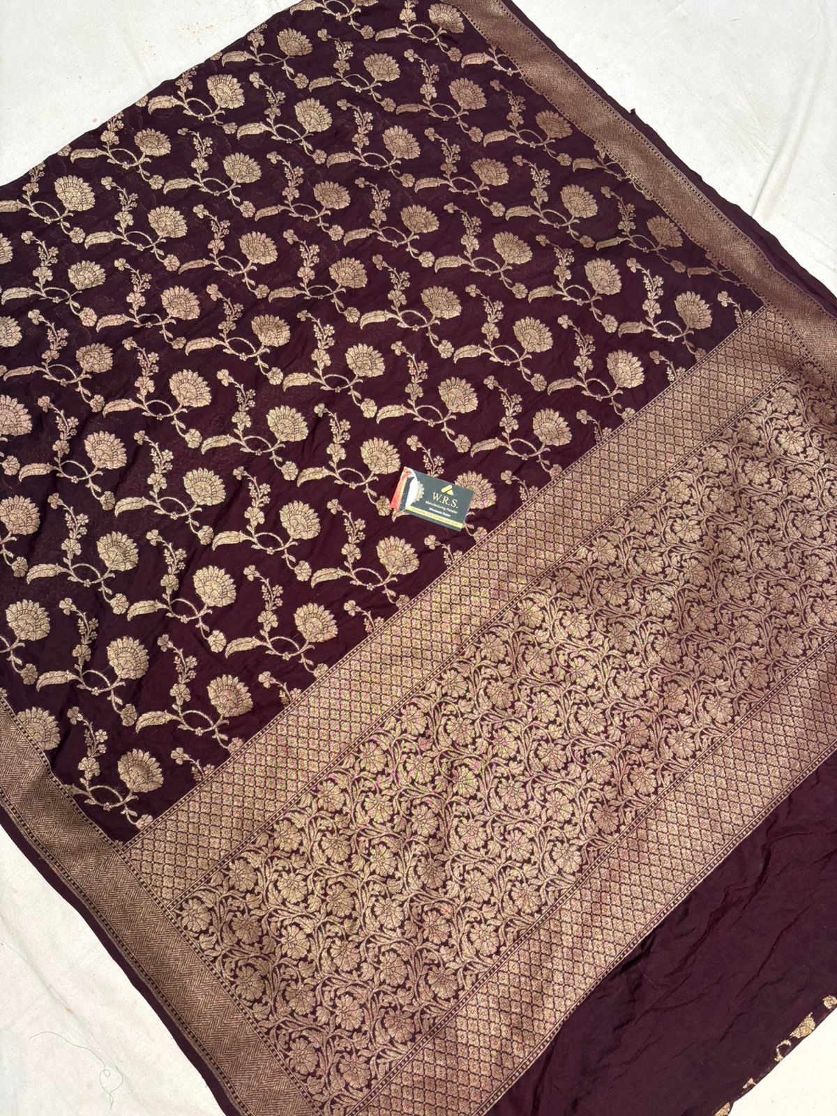 Wine katan georgette banarasi silk saree jal