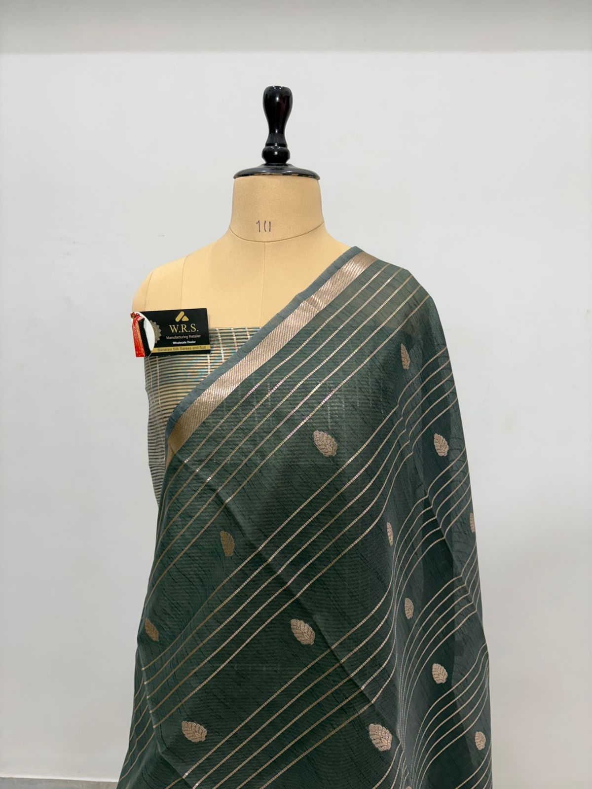 grey dark alfi minedar silk saree