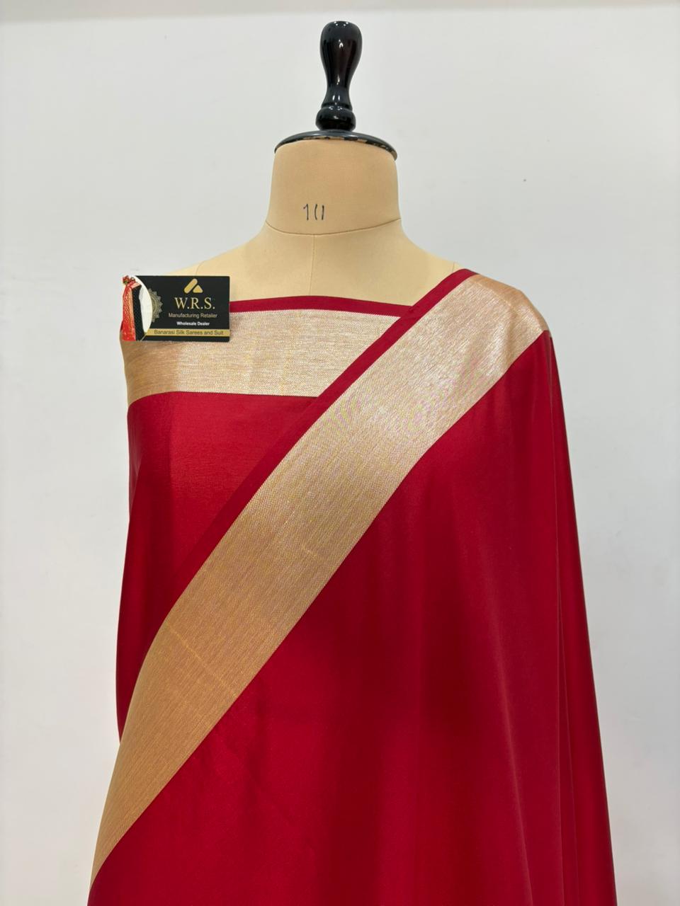 Red ghat katan silk shine  saree